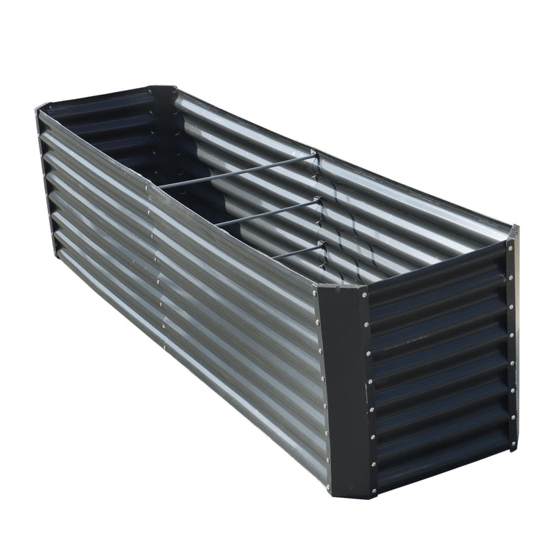 DURAFORCE 8x2x2 Ft Outdoor Metal Raised Garden Bed Deep Root Box Planter For Vegetables
