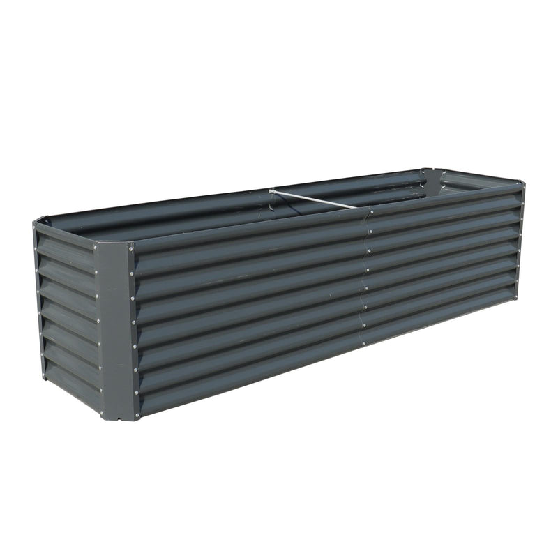 DURAFORCE 8x2x2 Ft Outdoor Metal Raised Garden Bed Deep Root Box Planter For Vegetables