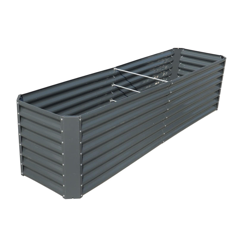 DURAFORCE 8x2x2 Ft Outdoor Metal Raised Garden Bed Deep Root Box Planter For Vegetables