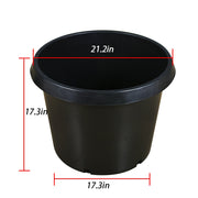 DURAFORCE 5Pcs 20 Gallon Black Injection Molding Plant Flower Pot Nursery Containers
