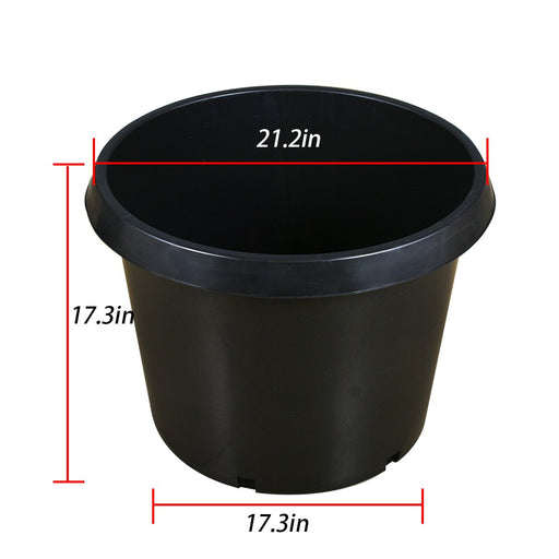 DURAFORCE 5Pcs 20 Gallon Black Injection Molding Plant Flower Pot Nursery Containers