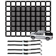 DURAFORCE Heavy Duty Cargo Net 6.75' x 8' FT For Pickup Trucks W/Cam Buckles & S-Hooks