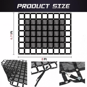 DURAFORCE Heavy Duty Cargo Net 6.75' x 8' FT For Pickup Trucks W/Cam Buckles & S-Hooks