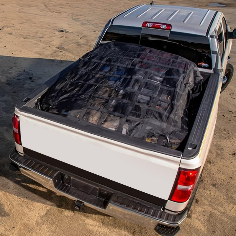 DURAFORCE Heavy Duty Cargo Net 6.75' x 8' FT For Pickup Trucks W/Cam Buckles & S-Hooks