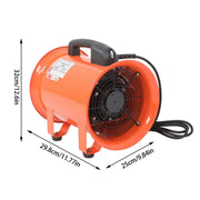 DURAFORCE 8" Portable Extractor Fan 16.4FT Duct Hose 180W 900CFM Air Mover Blower Fan