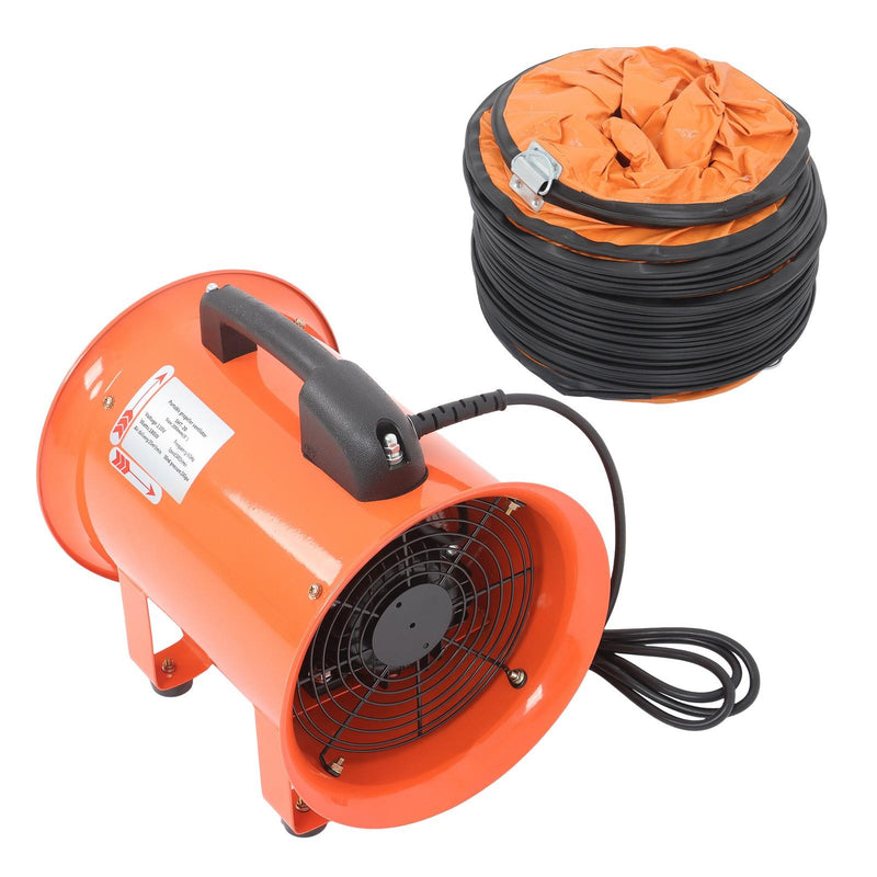 DURAFORCE 8" Portable Extractor Fan 16.4FT Duct Hose 180W 900CFM Air Mover Blower Fan