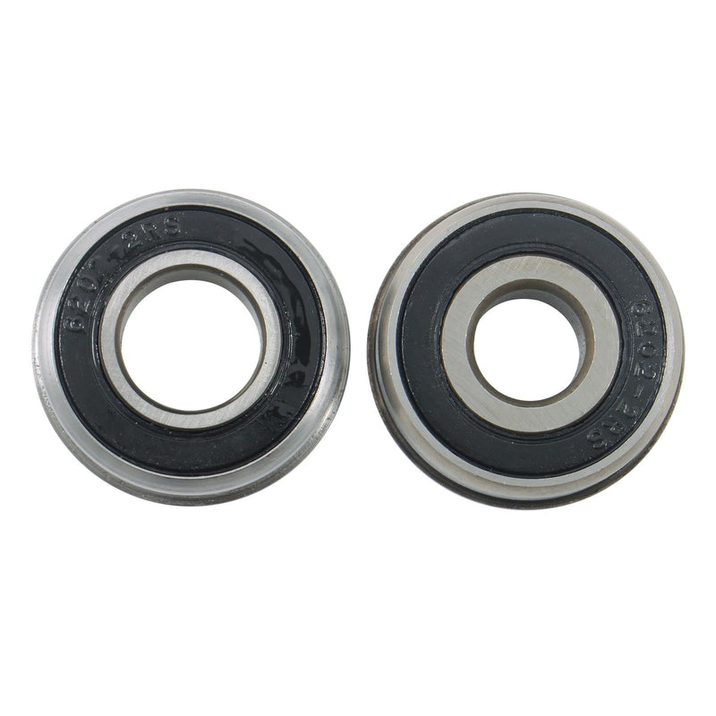DURAFORCE 2Pcs 13x6.50-6 Flat Free Tire & Wheel Solid Smooth PU White Rim Lawn Mower Tires
