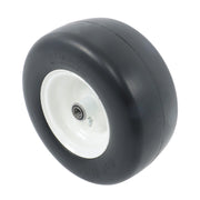DURAFORCE 2Pcs 13x6.50-6 Flat Free Tire & Wheel Solid Smooth PU White Rim Lawn Mower Tires