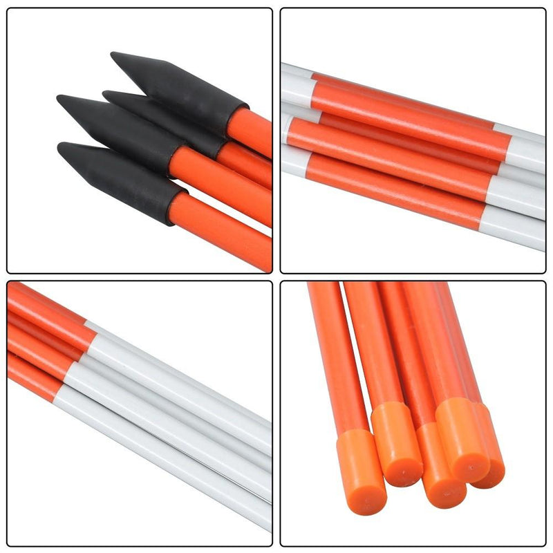 DURAFORCE 100× Orange Reflective Markers 5/16" Diameter Driveway Markers Snow Stakes 6Feet