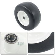 DURAFORCE 2PCS 13x6.50-6 Lawn Mower Tires Flat Free Tire & Wheel Solid Smooth PU White Rim
