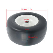 DURAFORCE 2PCS 13x6.50-6 Lawn Mower Tires Flat Free Tire & Wheel Solid Smooth PU White Rim