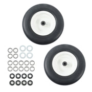 DURAFORCE 2PCS 13x6.50-6 Lawn Mower Tires Flat Free Tire & Wheel Solid Smooth PU White Rim
