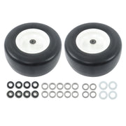 DURAFORCE 2PCS 13x6.50-6 Lawn Mower Tires Flat Free Tire & Wheel Solid Smooth PU White Rim