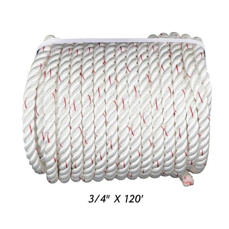 DURAFORCE 3/4" x 120' Arborist Bull Rope Tree Hoist Rigging Line Breaking Strength 2038Lbs