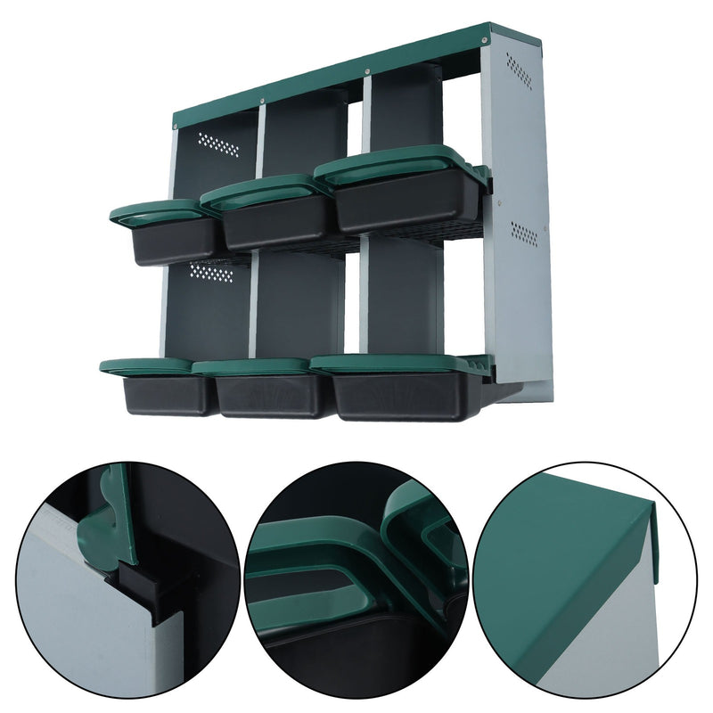 DURAFORCE Chicken Nest Box 6 Hole Chicken Egg Metal Poultry Box Wall Mount Large Vent Hole