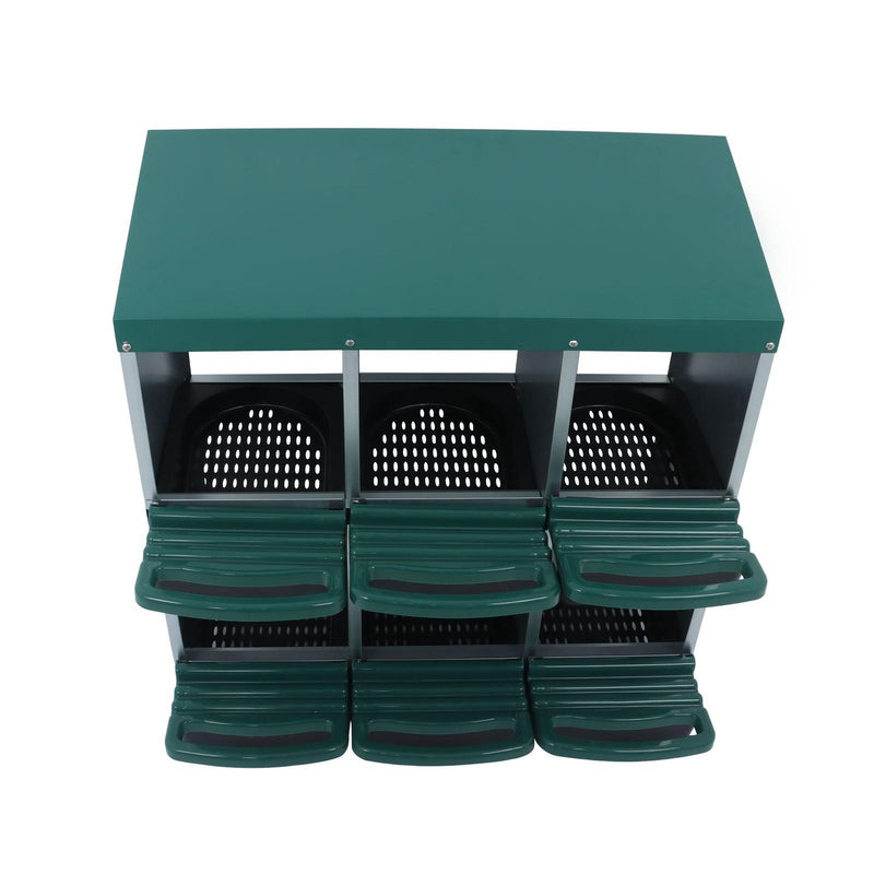 DURAFORCE Chicken Nest Box 6 Hole Chicken Egg Metal Poultry Box Wall Mount Large Vent Hole