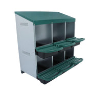 DURAFORCE Chicken Nest Box 6 Hole Chicken Egg Metal Poultry Box Wall Mount Large Vent Hole
