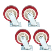 DURAFORCE 4 Pcs Heavy Duty Icon Caster Wheels 6" × 2" Swivel Caster Wheels W/ Side Brakes