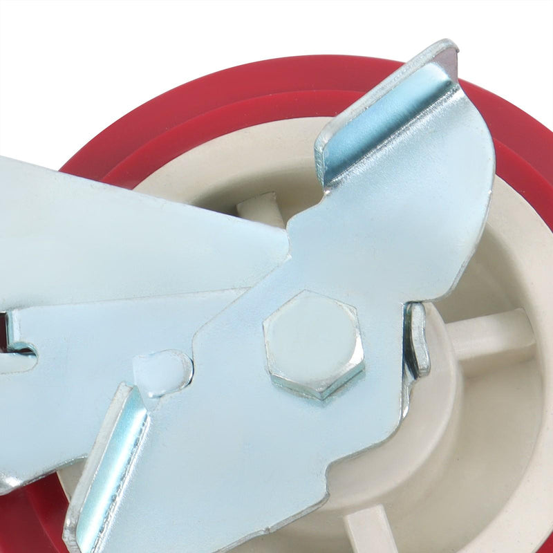 DURAFORCE 4 Pcs Heavy Duty Icon Caster Wheels 6" × 2" Swivel Caster Wheels W/ Side Brakes