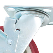 DURAFORCE 4 Pcs Heavy Duty Icon Caster Wheels 6" × 2" Swivel Caster Wheels W/ Side Brakes