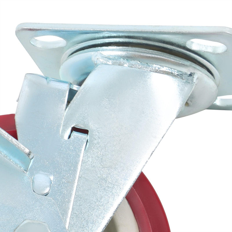 DURAFORCE 4 Pcs Heavy Duty Icon Caster Wheels 6" × 2" Swivel Caster Wheels W/ Side Brakes