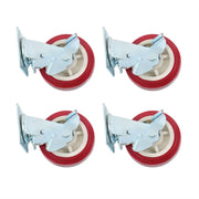 DURAFORCE 4 Pcs Heavy Duty Icon Caster Wheels 6" × 2" Swivel Caster Wheels W/ Side Brakes