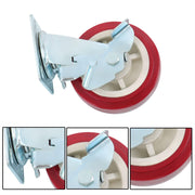 DURAFORCE 4 Pcs Heavy Duty Icon Caster Wheels 6" × 2" Swivel Caster Wheels W/ Side Brakes