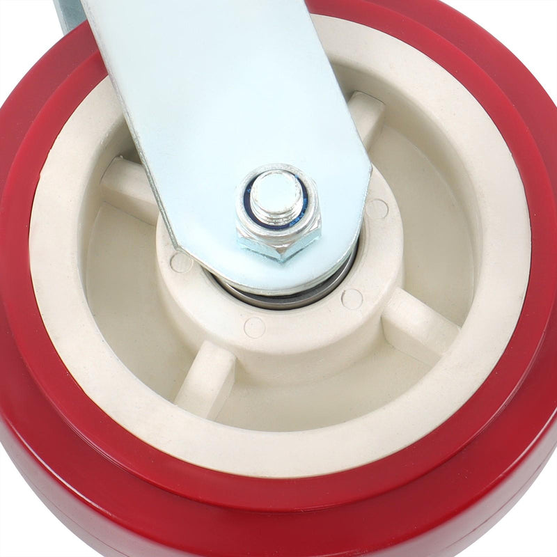 DURAFORCE 4 Pcs Heavy Duty Icon Caster Wheels 6" × 2" Swivel Caster Wheels W/ Side Brakes