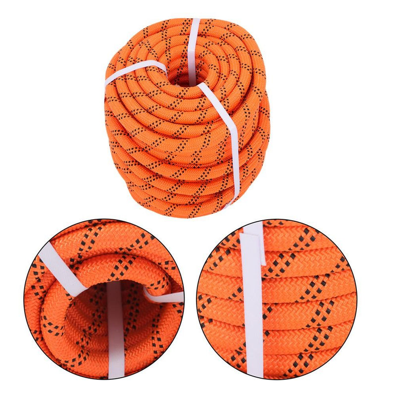 DURAFORCE 3/4"×120' 48 Strands Polyester Braided Arborist Rope For Tree Work Orange &Black