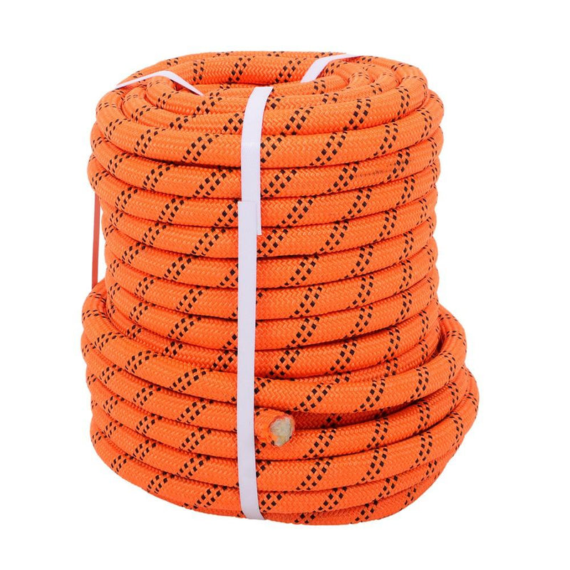 DURAFORCE 3/4"×120' 48 Strands Polyester Braided Arborist Rope For Tree Work Orange &Black