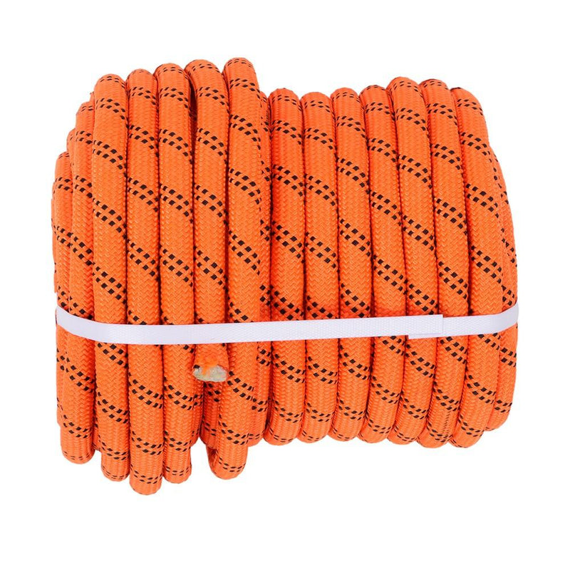 DURAFORCE 3/4"×120' 48 Strands Polyester Braided Arborist Rope For Tree Work Orange &Black