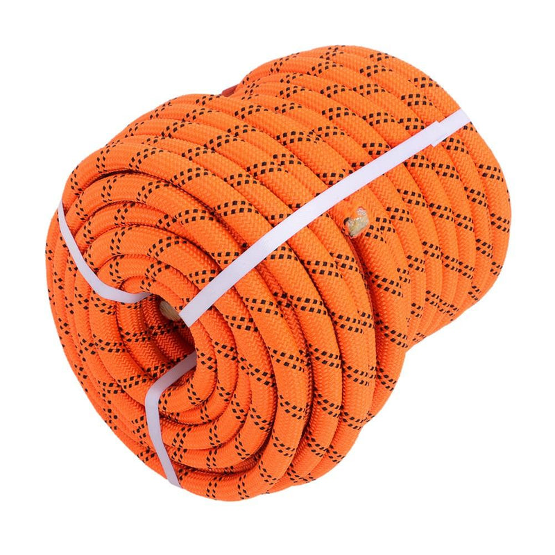 DURAFORCE 3/4"×120' 48 Strands Polyester Braided Arborist Rope For Tree Work Orange &Black