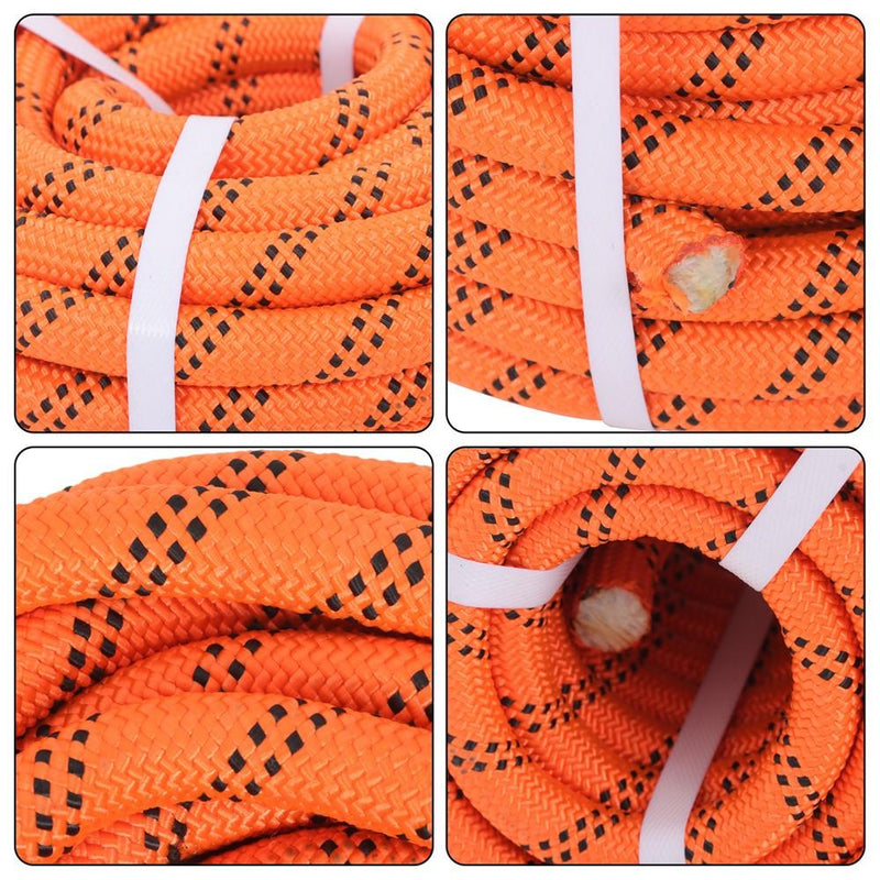 DURAFORCE 3/4"×120' 48 Strands Polyester Braided Arborist Rope For Tree Work Orange &Black