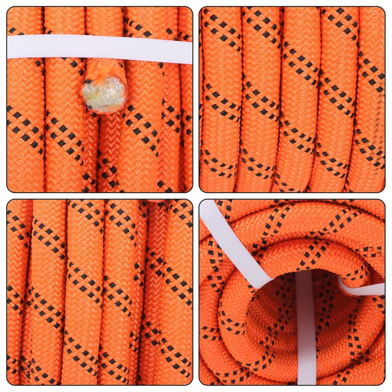 DURAFORCE 3/4"×120' 48 Strands Polyester Braided Arborist Rope For Tree Work Orange &Black