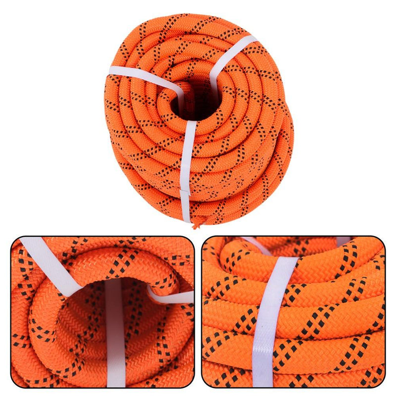 DURAFORCE 3/4"×120' 48 Strands Polyester Braided Arborist Rope For Tree Work Orange &Black