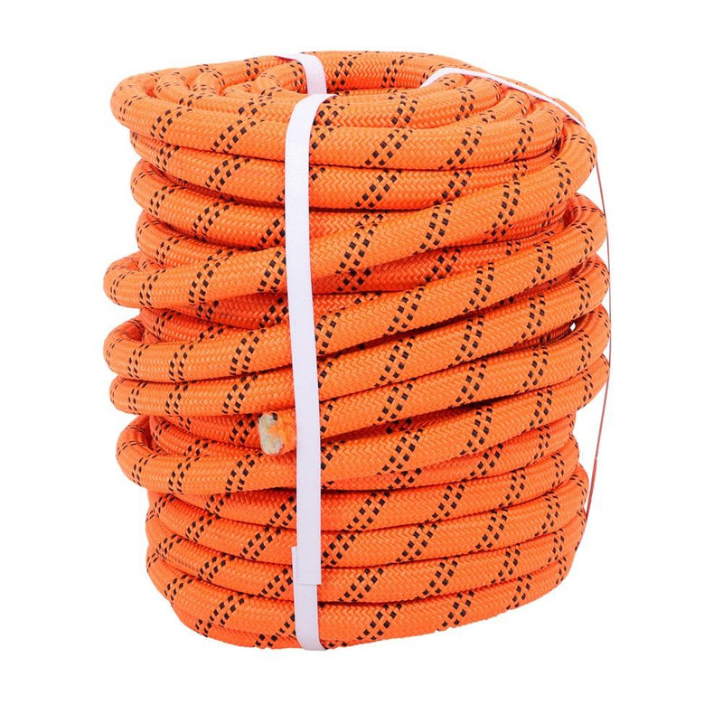 DURAFORCE 3/4"×120' 48 Strands Polyester Braided Arborist Rope For Tree Work Orange &Black