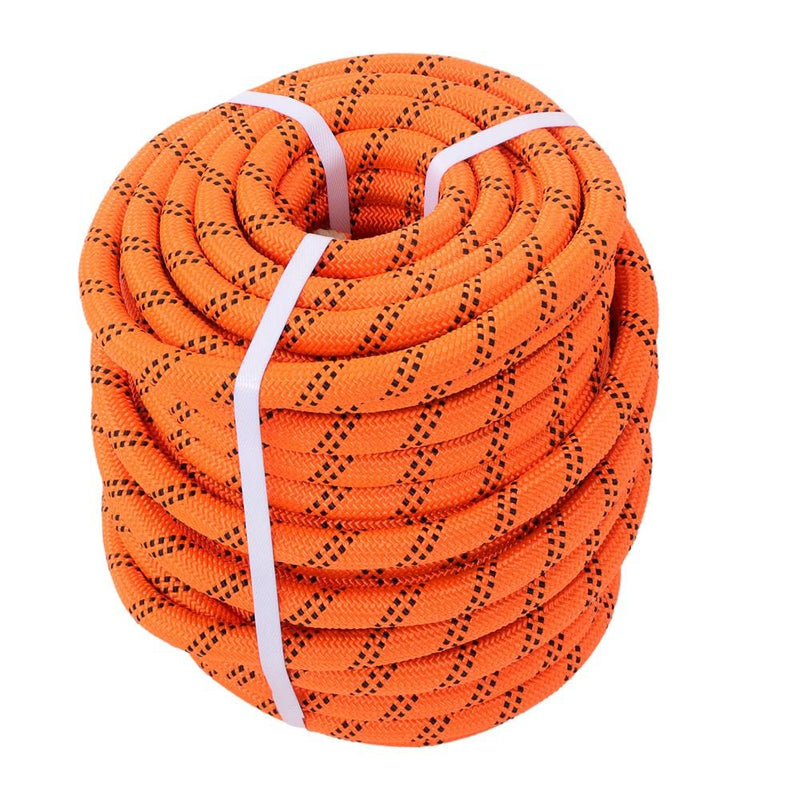 DURAFORCE 3/4"×120' 48 Strands Polyester Braided Arborist Rope For Tree Work Orange &Black