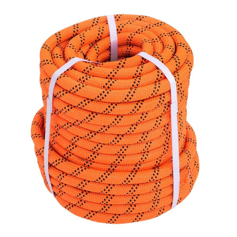 DURAFORCE 3/4"×120' 48 Strands Polyester Braided Arborist Rope For Tree Work Orange &Black