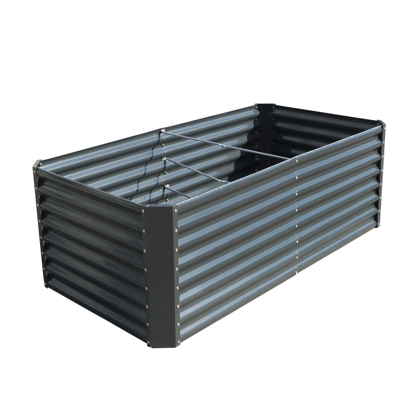 DURAFORCE 6x3x2 Ft Outdoor Metal Raised Garden Bed Deep Root Box Planter For Vegetables