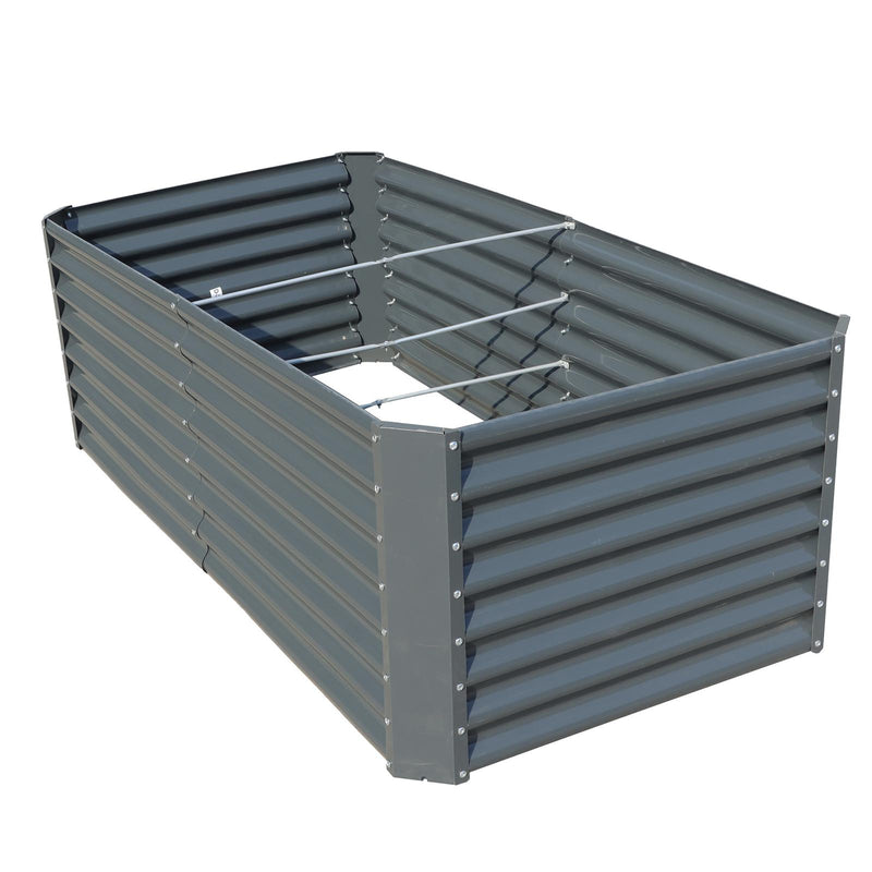 DURAFORCE 6x3x2 Ft Outdoor Metal Raised Garden Bed Deep Root Box Planter For Vegetables