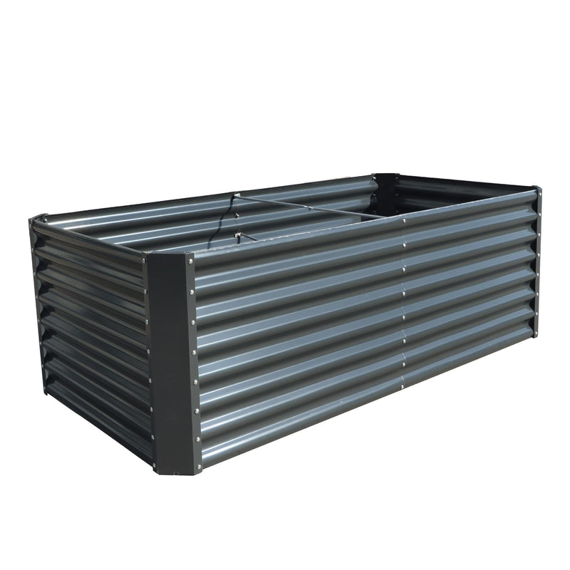 DURAFORCE 6x3x2 Ft Outdoor Metal Raised Garden Bed Deep Root Box Planter For Vegetables