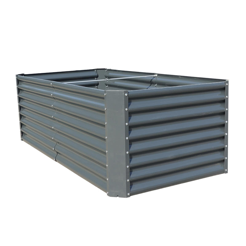 DURAFORCE 6x3x2 Ft Outdoor Metal Raised Garden Bed Deep Root Box Planter For Vegetables