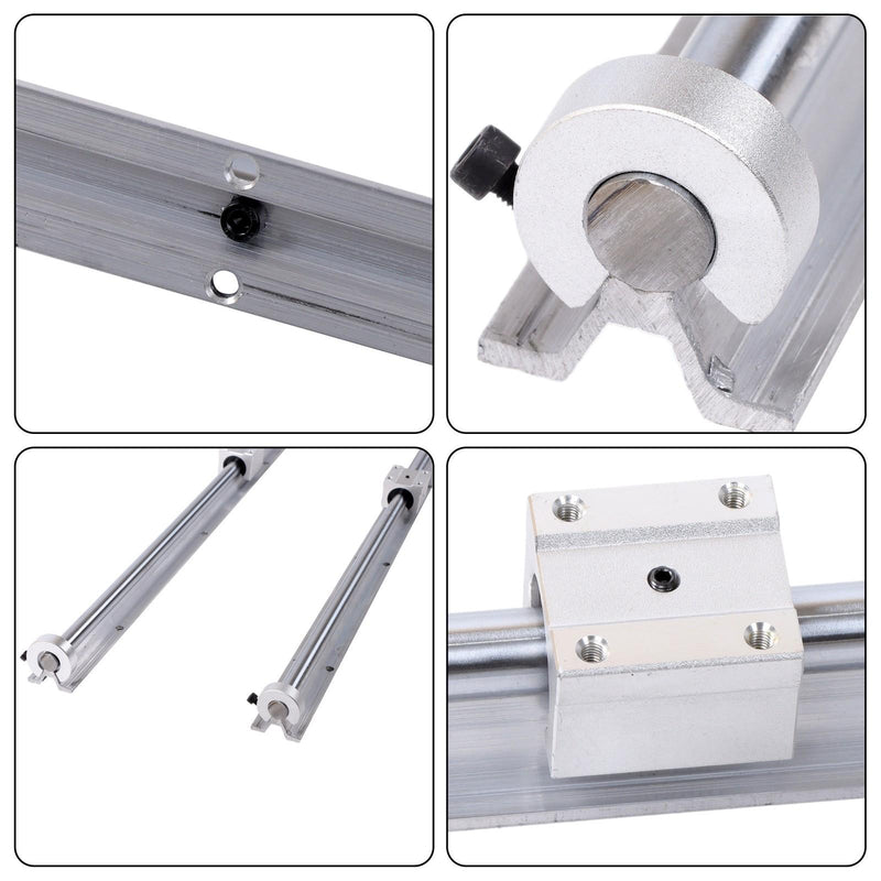 DURAFORCE SBR16-2200mm Linear Slide Guide Set with 4UU Blocks & Fixing Rings