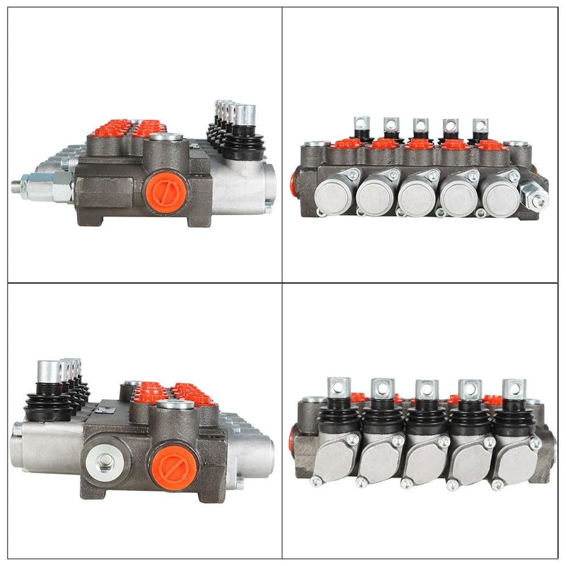 DURAFORCE Hydraulic Directional Control Valve With 13 GPM 5 Spools 4-Way Tandem Center
