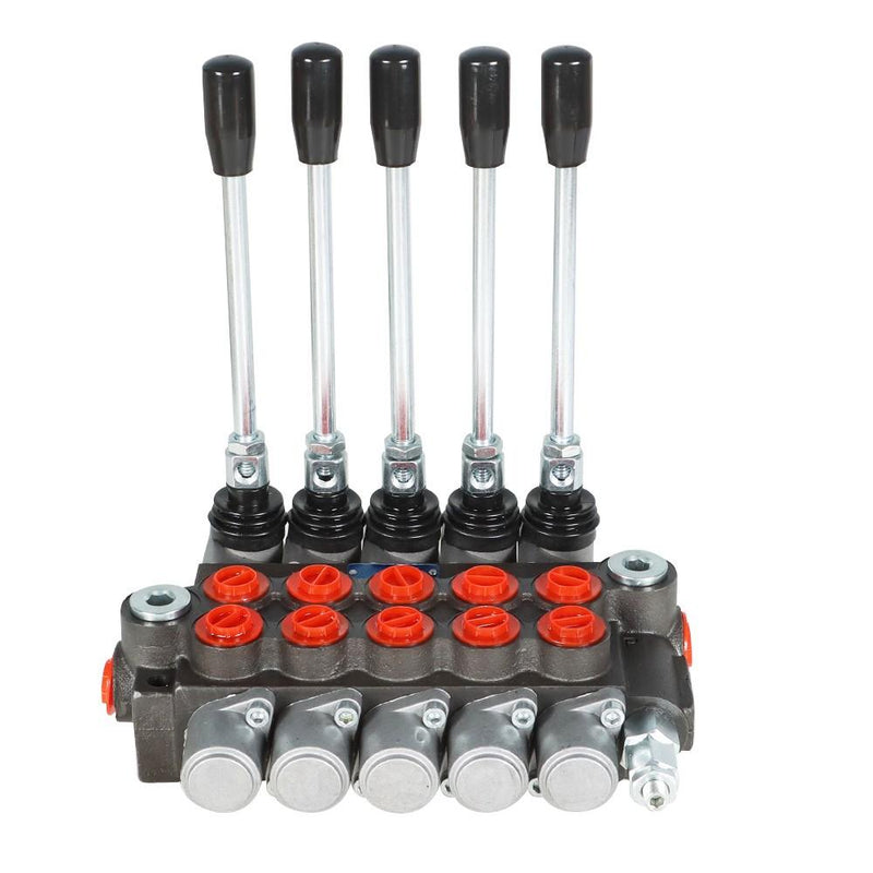 DURAFORCE Hydraulic Directional Control Valve With 13 GPM 5 Spools 4-Way Tandem Center