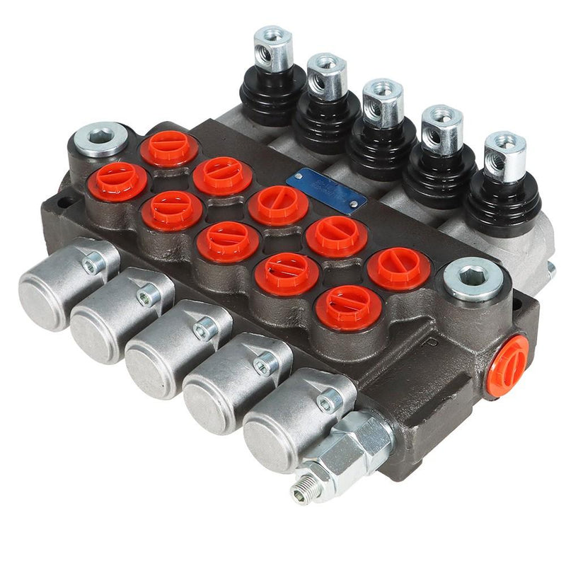 DURAFORCE Hydraulic Directional Control Valve With 13GPM 5 Spools 4-Way Tandem Center