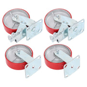 DURAFORCE 4 Pcs 6" × 2" Swivel Caster Wheels Industrial Casters (2 With Brakes, 2 Without)