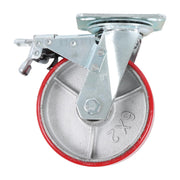 DURAFORCE 4 Pcs 6" × 2" Swivel Caster Wheels Industrial Casters (2 With Brakes, 2 Without)