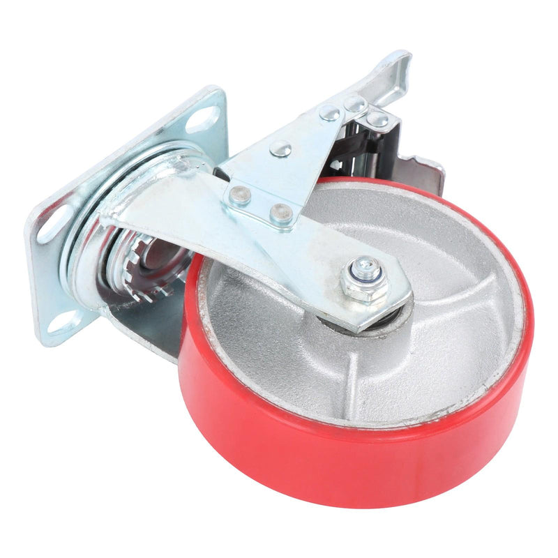 DURAFORCE 4 Pcs 6" × 2" Swivel Caster Wheels Industrial Casters (2 With Brakes, 2 Without)