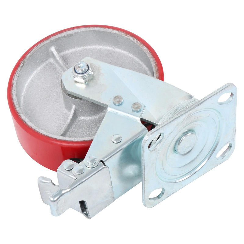 DURAFORCE 4 Pcs 6" × 2" Swivel Caster Wheels Industrial Casters (2 With Brakes, 2 Without)